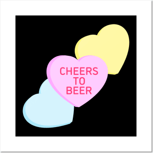 Conversation Hearts - Cheers to Beers - Valentines Day Posters and Art